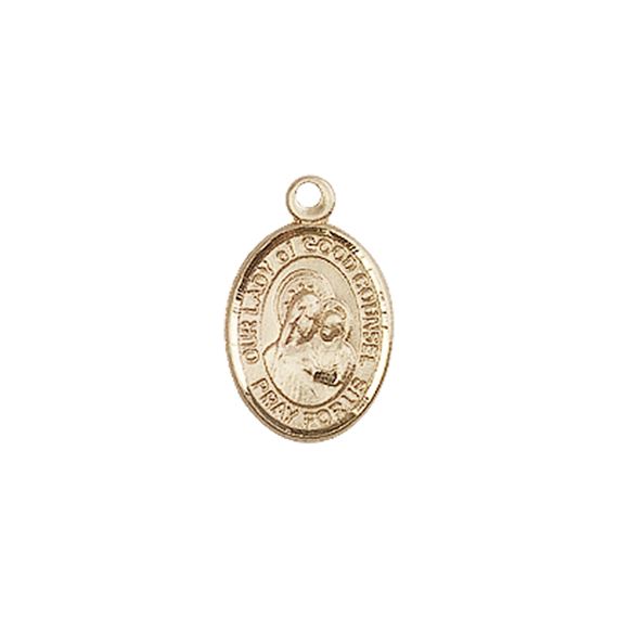 14KT GOLD OUR LADY OF GOOD COUNSEL MEDAL - 1/2" x 1/4"