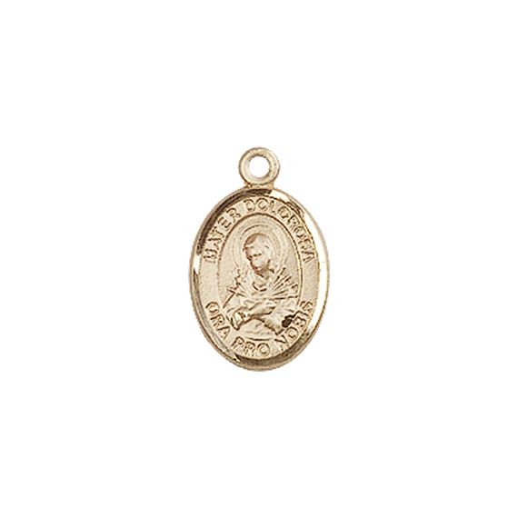 14KT GOLD MATER DOLOROSA MEDAL - 1/2" x 1/4"