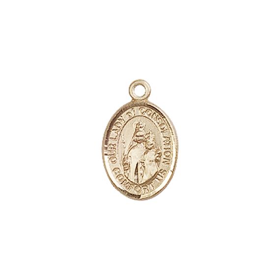 14KT GOLD OUR LADY OF CONSOLATION MEDAL - 1/2" x 1/4"