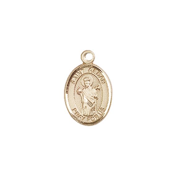 14KT GOLD ST AEDAN OF FERNS MEDAL - 1/2" x 1/4"
