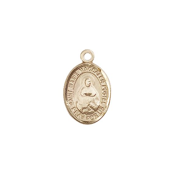 14KT GOLD MARIE MAGDALEN POSTEL MEDAL - 1/2" x 1/4"