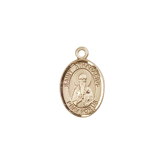 14KT GOLD ST ATHANASIUS MEDAL - 1/2" x 1/4"