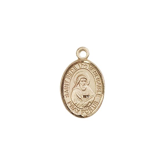14KT GOLD ST BEDE THE VENERABLE MEDAL - 1/2" x 1/4"
