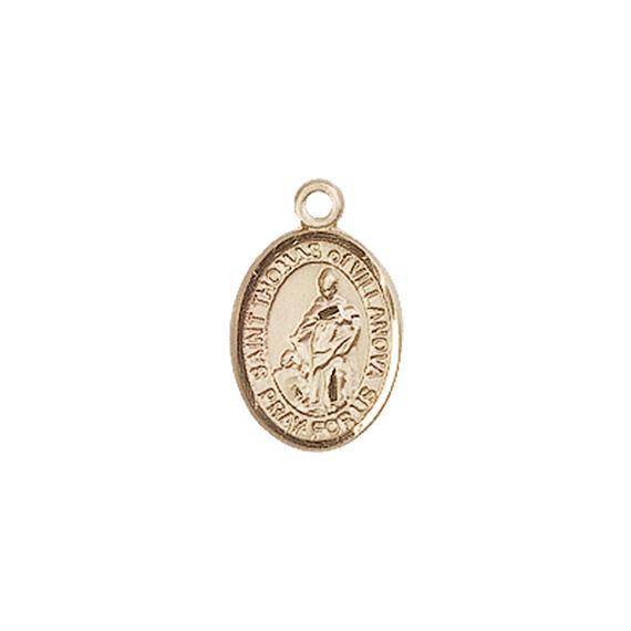 14KT GOLD ST THOMAS OF VILLANOVA MEDAL - 1/2" x 1/4"