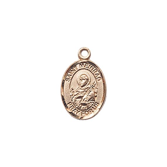 14KT GOLD ST MEINRAD OF EINSIDELN MEDAL - 1/2" x 1/4"