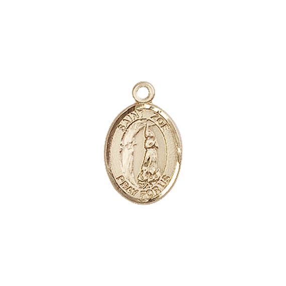 14KT GOLD ST ZOE OF ROME MEDAL - 1/2" x 1/4"