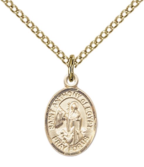14KT GOLD FILLED ST ANTHONY OF EGYPT PENDANT WITH CHAIN - 1/2" x 1/4"