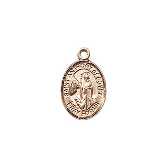 14KT GOLD ST ANTHONY OF EGYPT MEDAL - 1/2" x 1/4"