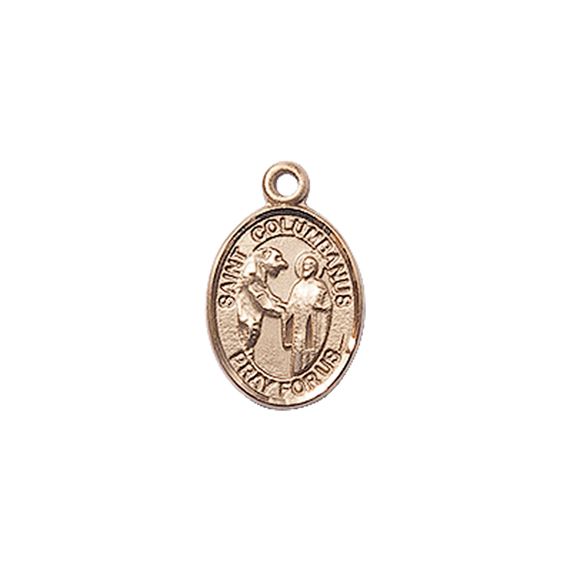 14KT GOLD ST COLUMBANUS MEDAL - 1/2" x 1/4"