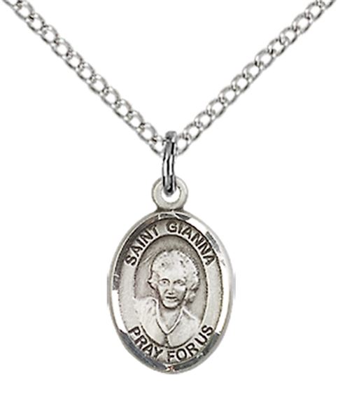 STERLING SILVER ST GIANNA PENDANT WITH CHAIN - 1/2" x 1/4"
