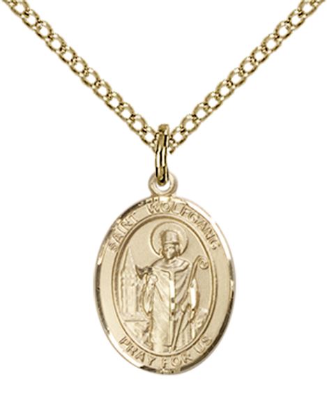 14KT GOLD FILLED ST WOLFGANG PENDANT WITH CHAIN - 1/2" x 1/4"