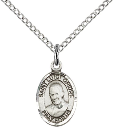 STERLING SILVER ST LUIGI ORIONE PENDANT WITH CHAIN - 1/2" x 1/4"