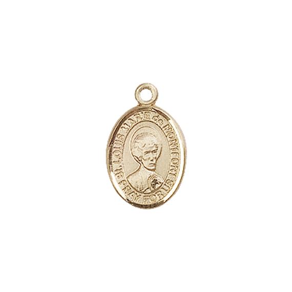 14KT GOLD ST LOUIS MARIE DE MONTFORT MEDAL - 1/2" x 1/4"