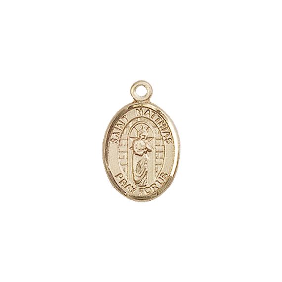 14KT GOLD ST MATTHIAS THE APOSTLE MEDAL - 1/2" x 1/4"