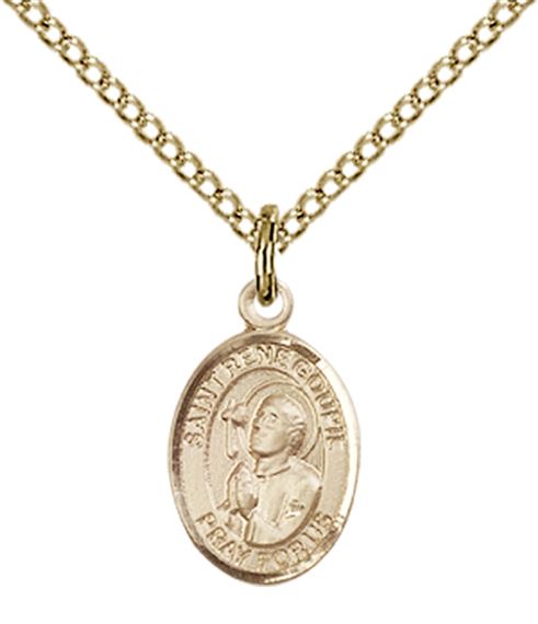14KT GOLD FILLED ST RENE GOUPIL PENDANT WITH CHAIN - 1/2" x 1/4"
