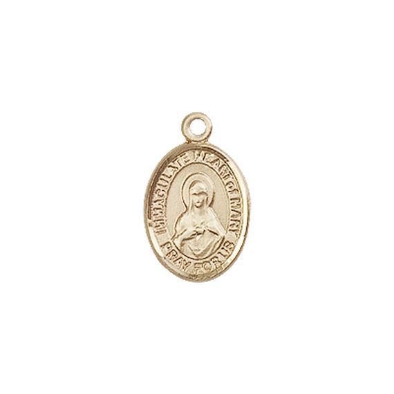 14KT GOLD IMMACULATE HEART OF MARY MEDAL - 1/2" x 1/4"