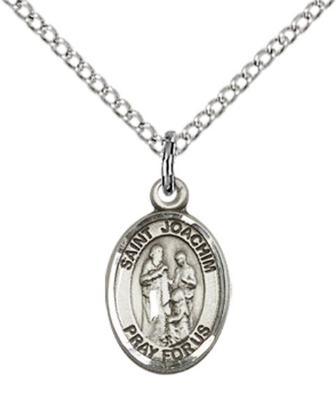 STERLING SILVER ST JOACHIM PENDANT WITH CHAIN - 1/2&quot; x 1/4&quot;