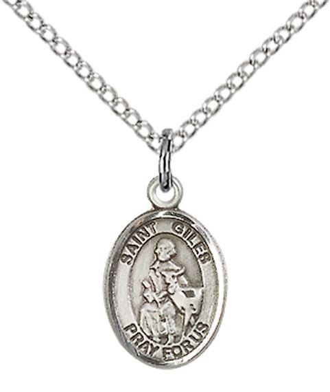 STERLING SILVER ST GILES PENDANT WITH CHAIN - 1/2" x 1/4"
