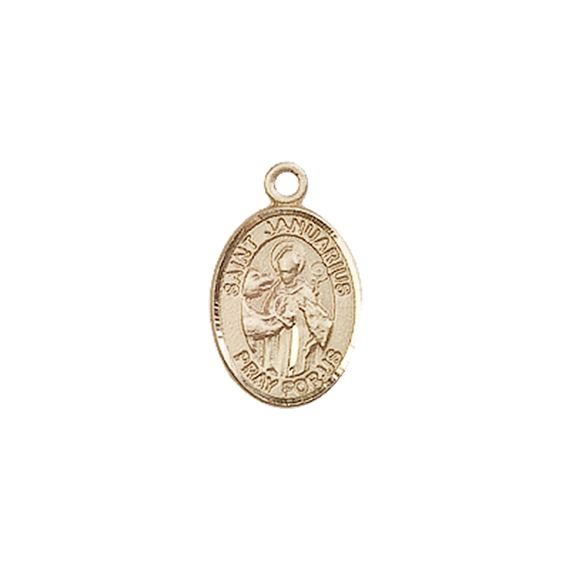 14KT GOLD ST JANUARIUS MEDAL - 1/2" x 1/4"