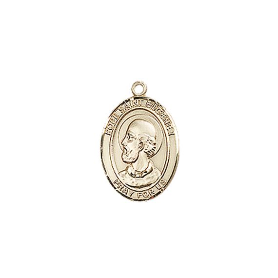 14KT GOLD POPE ST EUGENE I MEDAL - 1/2" x 1/4"