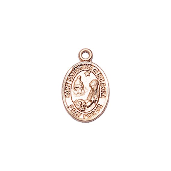 14KT GOLD ST CATHERINE OF BOLOGNA MEDAL - 1/2" x 1/4"