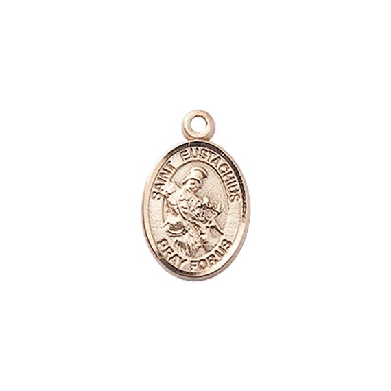 14KT GOLD ST EUSTACHIUS MEDAL - 1/2" x 1/4"