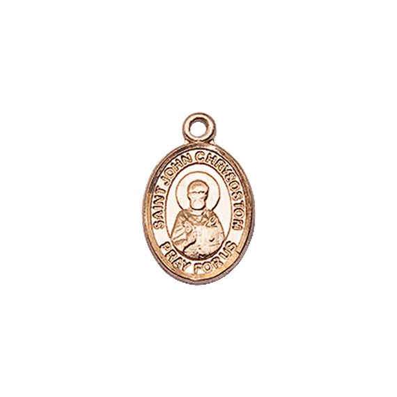 14KT GOLD ST JOHN CHRYSOSTOM MEDAL - 1/2" x 1/4"