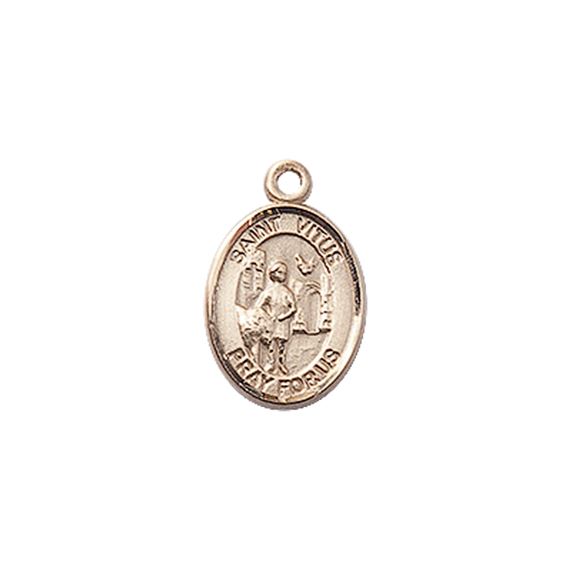 14KT GOLD ST VITUS MEDAL - 1/2" x 1/4"