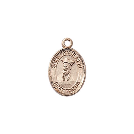 14KT GOLD ST PHILIP NERI MEDAL - 1/2" x 1/4"