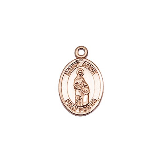 14KT GOLD ST ANNE MEDAL - 1/2" x 1/4"