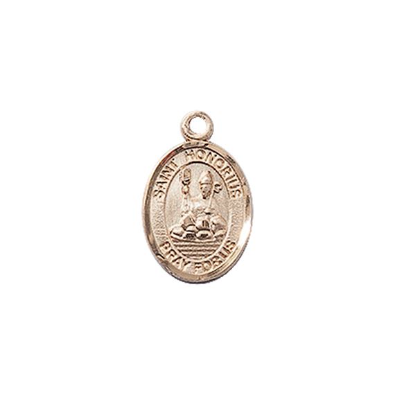 14KT GOLD ST HONORIUS MEDAL - 1/2" x 1/4"