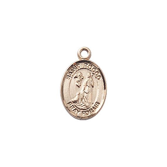 14KT GOLD ST ROCCO MEDAL - 1/2" x 1/4"