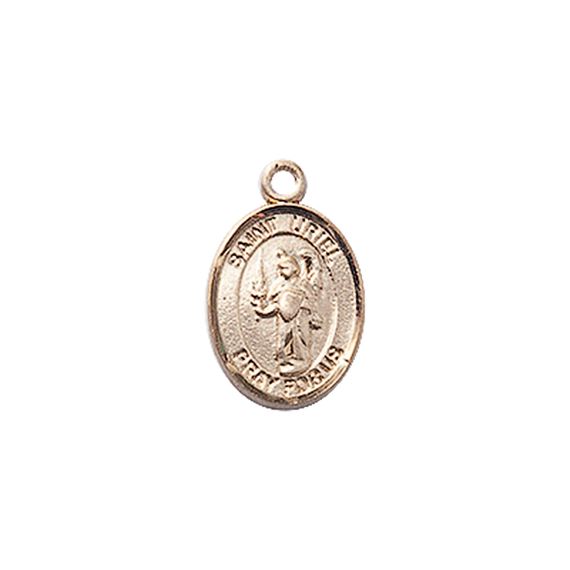 14KT GOLD ST URIEL THE ARCHANGEL MEDAL - 1/2" x 1/4"