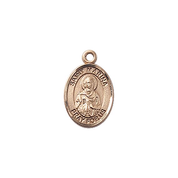 14KT GOLD ST MARINA MEDAL - 1/2" x 1/4"