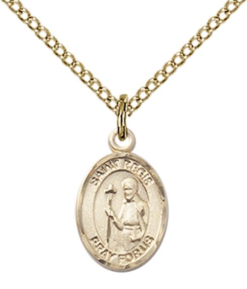 14KT GOLD FILLED ST REGIS PENDANT WITH CHAIN - 1/2" x 1/4"
