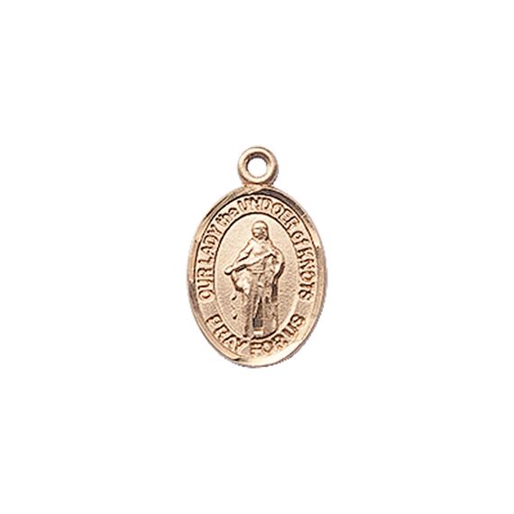 14KT GOLD OUR LADY OF KNOTS MEDAL - 1/2" x 1/4"
