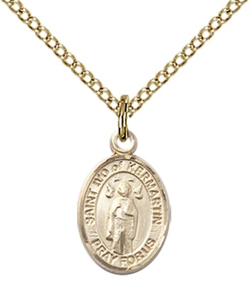 14KT GOLD FILLED ST IVO PENDANT WITH CHAIN - 1/2" x 1/4"