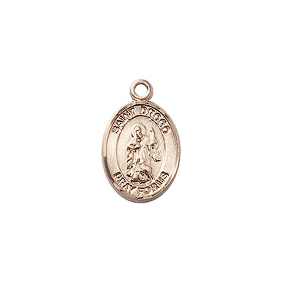 14KT GOLD ST DROGO MEDAL - 1/2" x 1/4"