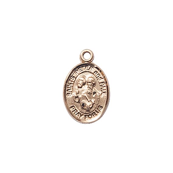 14KT GOLD ST PETER ST PAUL MEDAL - 1/2" x 1/4"