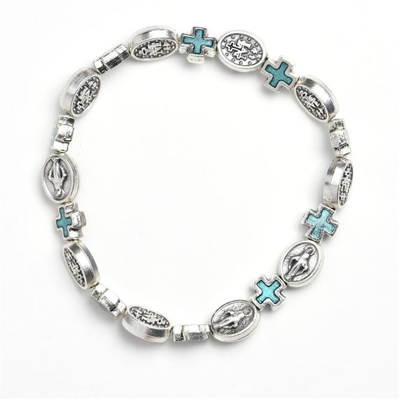 BLUE CROSS MIRACULOUS MEDAL BRACELET