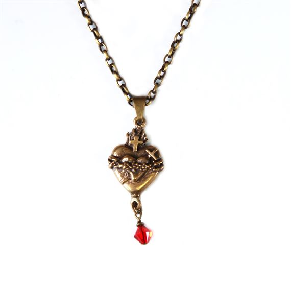 BRONZE TWO HEARTS NECKLACE | EWTN Religious Catalogue