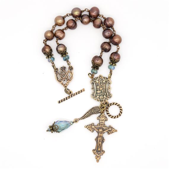 CHOCOLATE PEARL HOLY EUCHARIST BRACELET