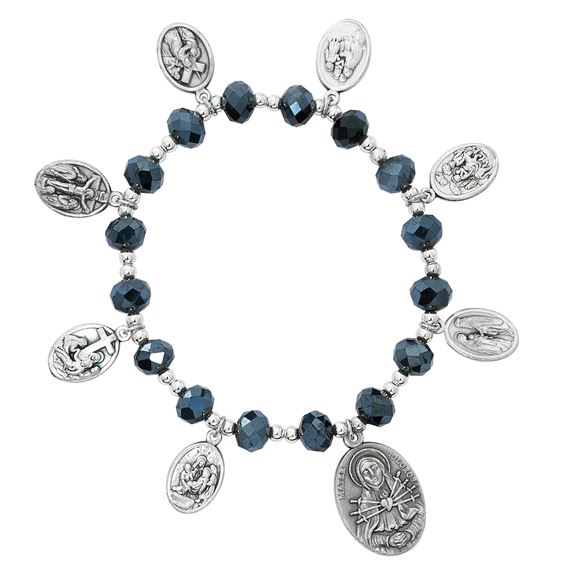 SEVEN SORROWS OF MARY - BLACK BEAD BRACELET