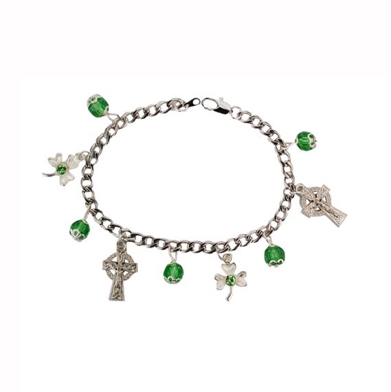 IRISH BRACELET WITH MEDALS AND BEADS