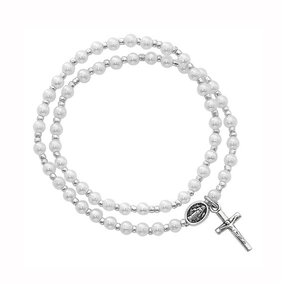 PEARL FULL ROSARY WRAP BRACELET - CHILD'S