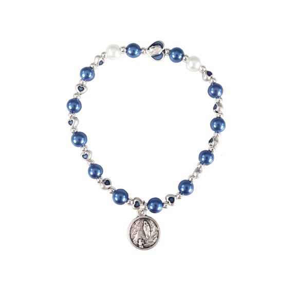 BLUE LOURDES STRETCH BRACELET