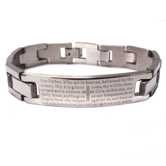MEN'S STAINLESS BRACELET WITH OUR FATHER