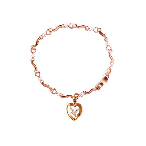 ROSE GOLD HEART & CRYSTAL BRACELET HOLY SPIRIT