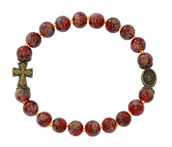 RED BEAD HOLY SPIRIT STRETCH BRACELET