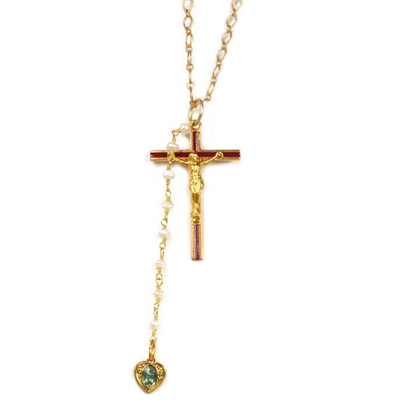 NECKLACE (22") - CRUCIFIX WITH MARY AT HIS FEET